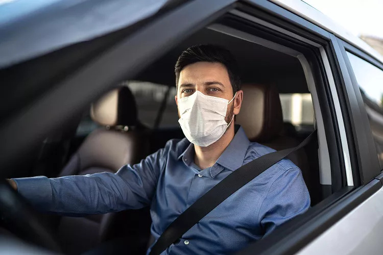 Covidiot driving masked Blank Meme Template