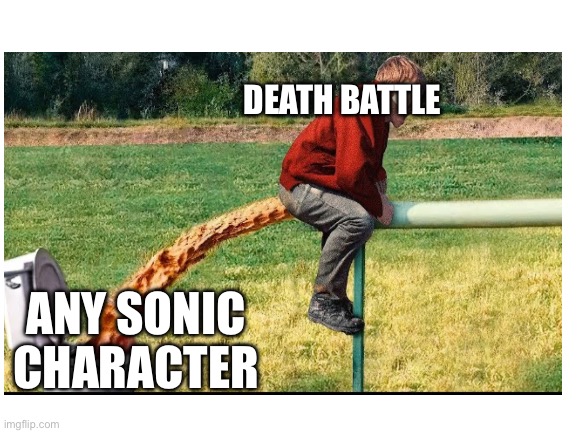 Blank White Template | DEATH BATTLE; ANY SONIC CHARACTER | image tagged in blank white template | made w/ Imgflip meme maker