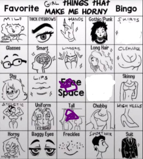 gay lore | image tagged in girl things that make me horny bingo | made w/ Imgflip meme maker