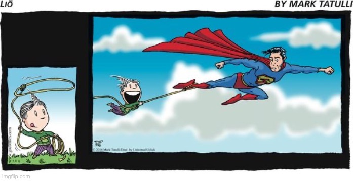 image tagged in comics,lio,superman,lasso | made w/ Imgflip meme maker