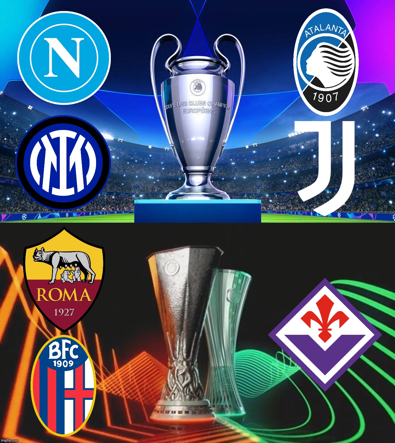 OFFICIAL: 7 Serie A Enilive Clubs in UEFA Club Competitions 2025/26 | image tagged in serie a,juventus,napoli,inter,champions league,sports | made w/ Imgflip meme maker
