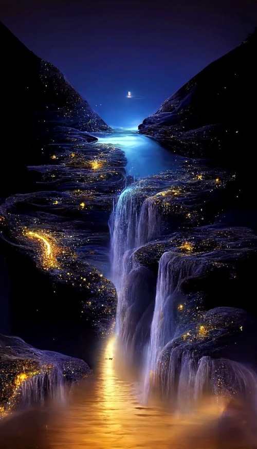 Purple Fantasy Falls | image tagged in waterfall,purple,fantasy painting,fantasy,beautiful art,twilight sparkle | made w/ Imgflip meme maker
