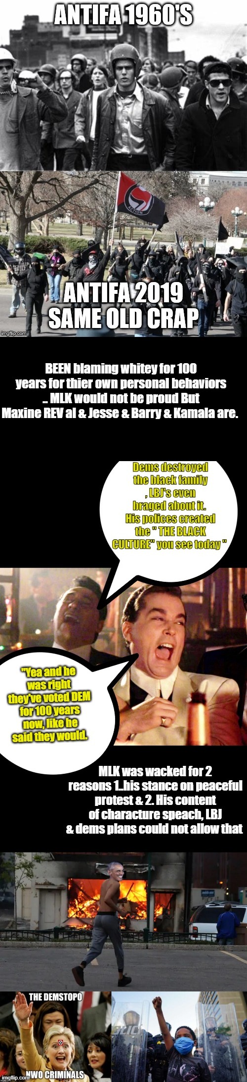 Blacks started slavery not Whitey & Ever race has been enslaved by other races. What they argue over is a DATE in history | BEEN blaming whitey for 100 years for thier own personal behaviors .. MLK would not be proud But Maxine REV al & Jesse & Barry & Kamala are. | made w/ Imgflip meme maker
