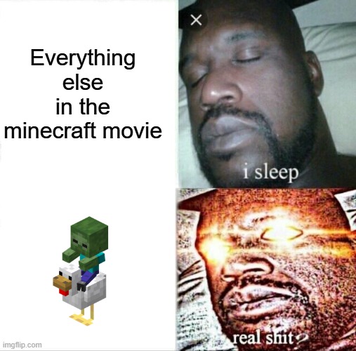 Sleeping Shaq | Everything else in the minecraft movie | image tagged in memes,sleeping shaq | made w/ Imgflip meme maker
