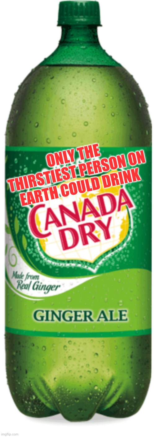 Canada Dry | ONLY THE THIRSTIEST PERSON ON EARTH COULD DRINK | image tagged in canada dry | made w/ Imgflip meme maker