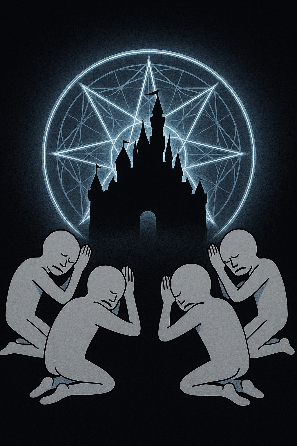 NPCs bowing down to the Evil Magical Kingdom Blank Meme Template