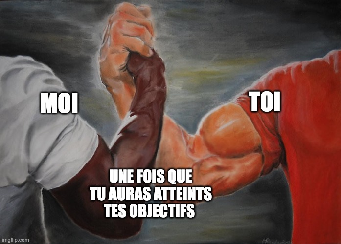 Holding hands | TOI; MOI; UNE FOIS QUE TU AURAS ATTEINTS TES OBJECTIFS | image tagged in holding hands | made w/ Imgflip meme maker