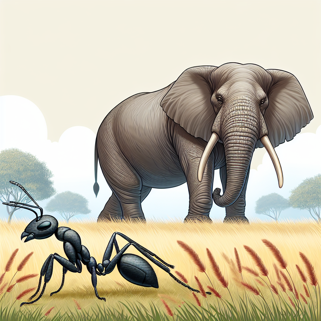 Ant compared to elephant Blank Meme Template