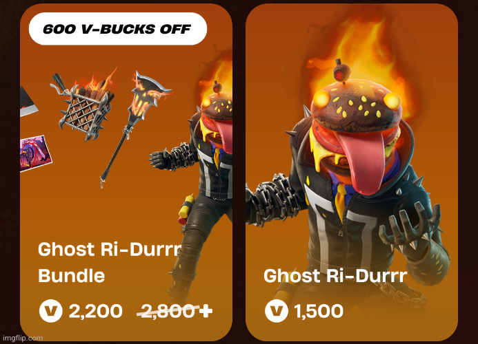 everyone hop on fn | image tagged in fortnite,durr burger,ghost rider,gaming | made w/ Imgflip meme maker