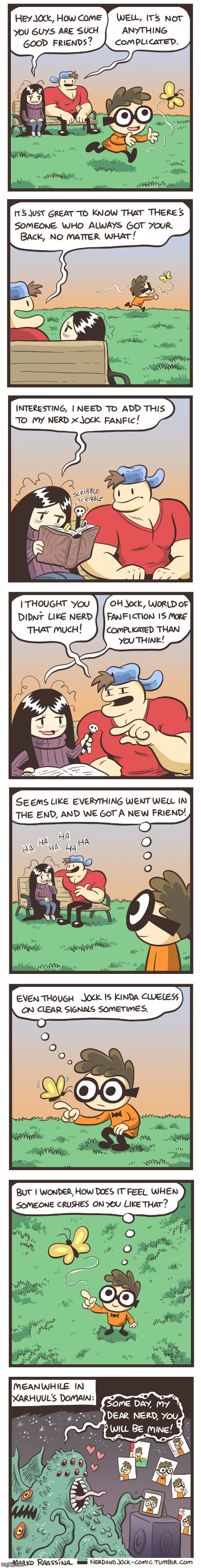 image tagged in nerd,jock,olga,friends,demon,crush | made w/ Imgflip meme maker