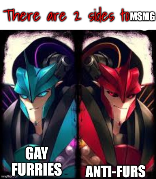 There Are 2 Sides To Me | ANTI-FURS GAY FURRIES MSMG | image tagged in there are 2 sides to me | made w/ Imgflip meme maker