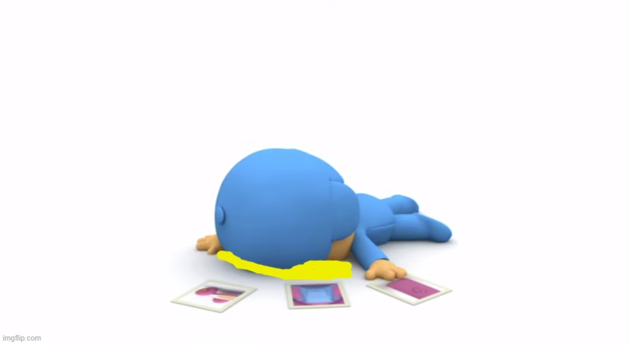 Pocoyo drinks a yellow milk and dies | image tagged in pocoyo dying | made w/ Imgflip meme maker