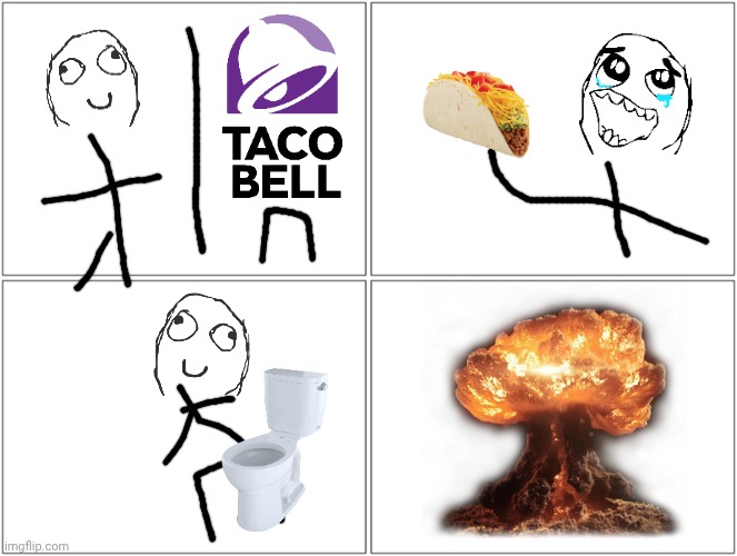 Taco boom | image tagged in memes,blank comic panel 2x2 | made w/ Imgflip meme maker