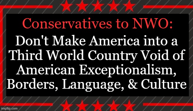 Four years of mayhem under Biden, his pen & radical Democrats | Conservatives to NWO:; Don't Make America into a
Third World Country Void of
American Exceptionalism,
Borders, Language, & Culture | image tagged in destroying america,open borders,language,culture,taking a knee,nwo | made w/ Imgflip meme maker