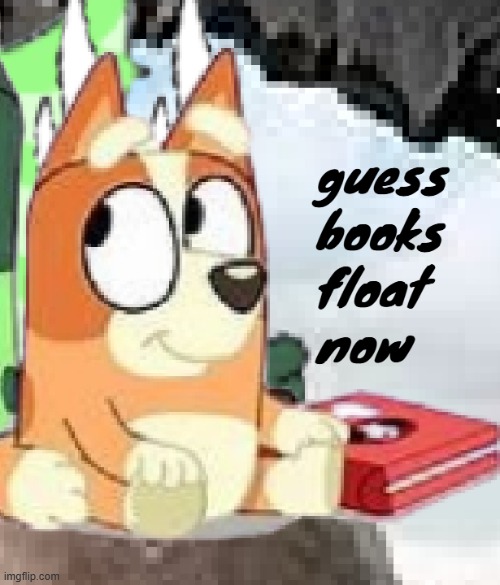 guess books float now | image tagged in guess books float now | made w/ Imgflip meme maker