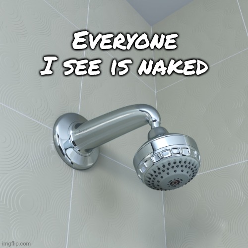 Shower head | Everyone I see is naked | image tagged in shower head | made w/ Imgflip meme maker