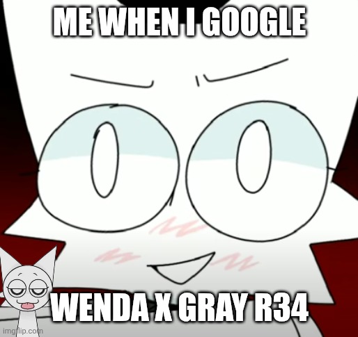 No Porn (mod: Why would you even do that anyways?) | ME WHEN I GOOGLE; WENDA X GRAY R34 | image tagged in crazy wenda | made w/ Imgflip meme maker