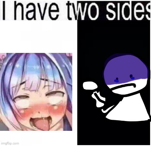 i have two sides | image tagged in i have two sides | made w/ Imgflip meme maker