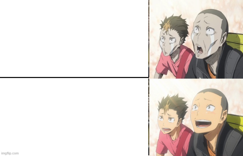 Haikyuu | image tagged in disappointed black guy | made w/ Imgflip meme maker