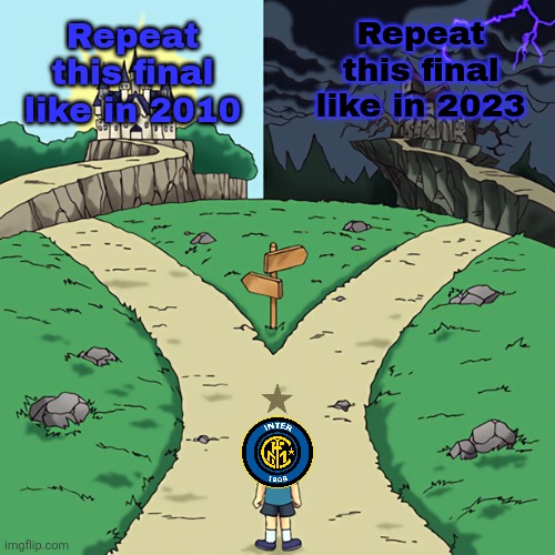 Inter's path before PSG in the #UCLfinal | Repeat this final like in 2023; Repeat this final like in 2010 | image tagged in two castles,inter,psg,champions league,sports,memes | made w/ Imgflip meme maker