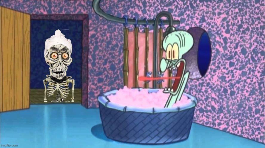 Achmed The Dead Terrorist drops by Squidward’s house | image tagged in who dropped by squidward's house | made w/ Imgflip meme maker