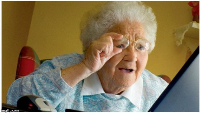 can't read grandma | image tagged in can't read grandma | made w/ Imgflip meme maker