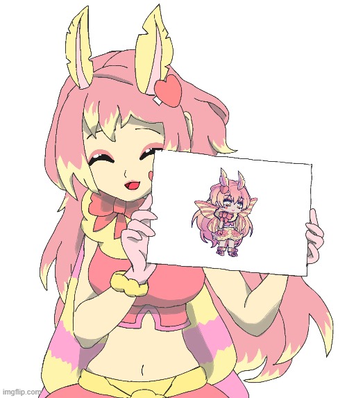 I got bored, so i drew my Gacha Character in Anime. I tried my best :') | made w/ Imgflip meme maker