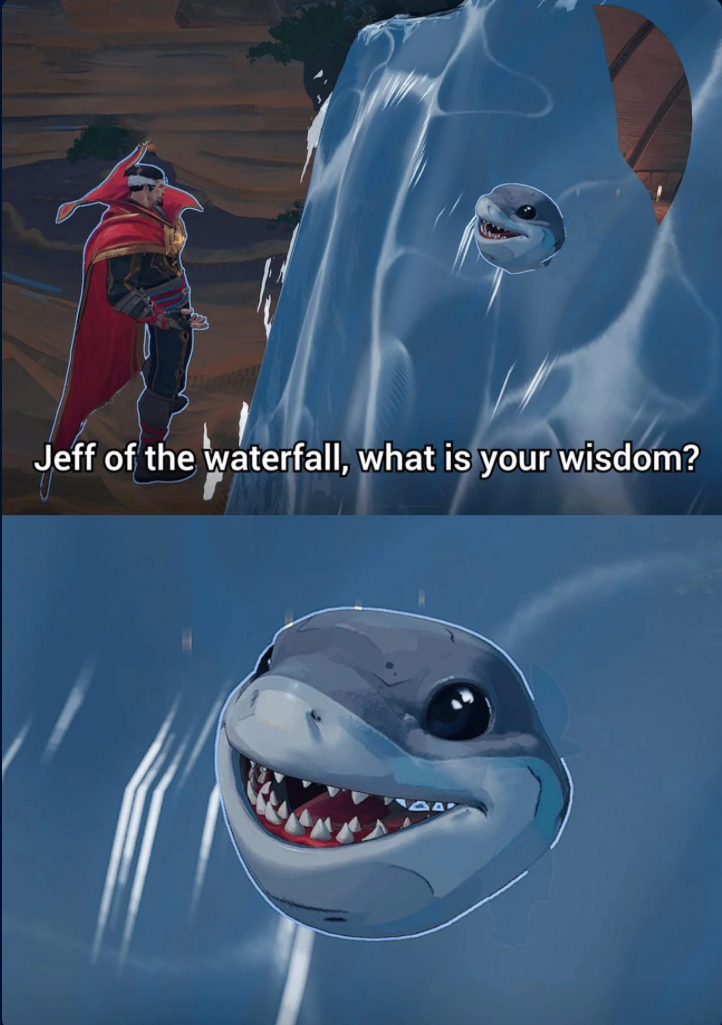 Jeff of the waterfall Blank Meme Template