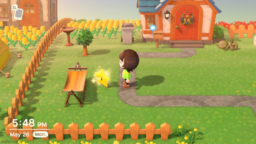 Day six of Chara but animal crossi- THEY FOUND A SUPER STAR, RUN! | image tagged in chara,animal crossing,super mario | made w/ Imgflip meme maker