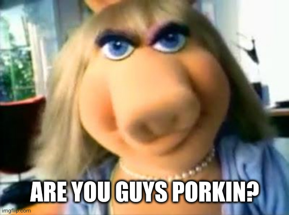 Mad Miss Piggy | ARE YOU GUYS PORKIN? | image tagged in mad miss piggy | made w/ Imgflip meme maker