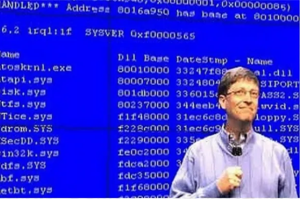 Bill Gates and his windows 98 Blank Meme Template