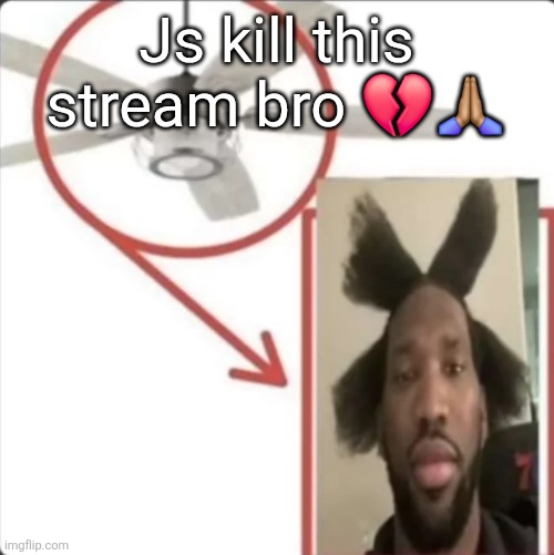 fan | Js kill this stream bro 💔🙏🏽 | image tagged in fan | made w/ Imgflip meme maker