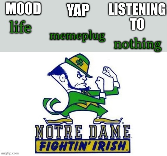Notre_Dame_fan102's Second Announcement Temp | memeplug; life; nothing | image tagged in notre_dame_fan102's second announcement temp | made w/ Imgflip meme maker