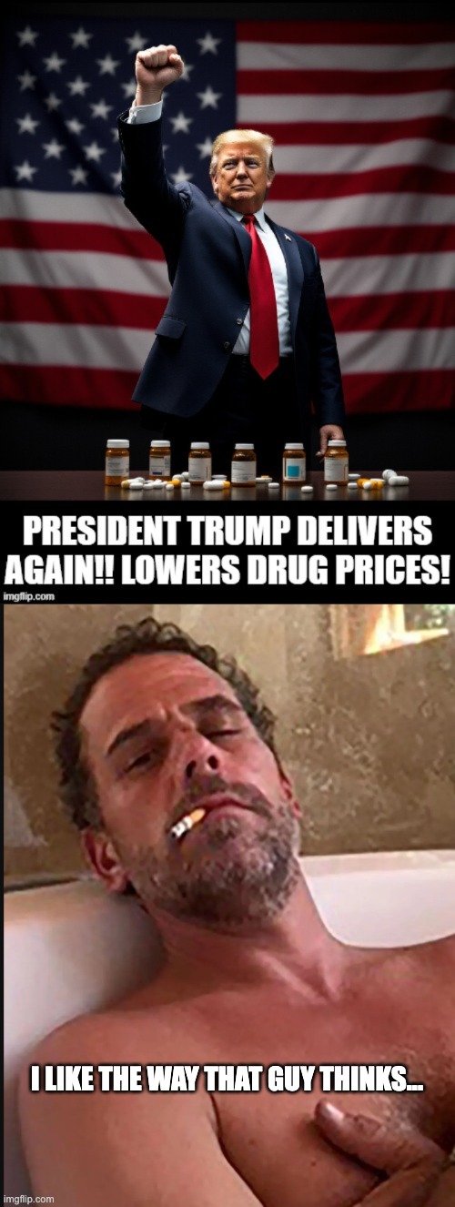 I LIKE THE WAY THAT GUY THINKS... | image tagged in hunter biden,trump | made w/ Imgflip meme maker