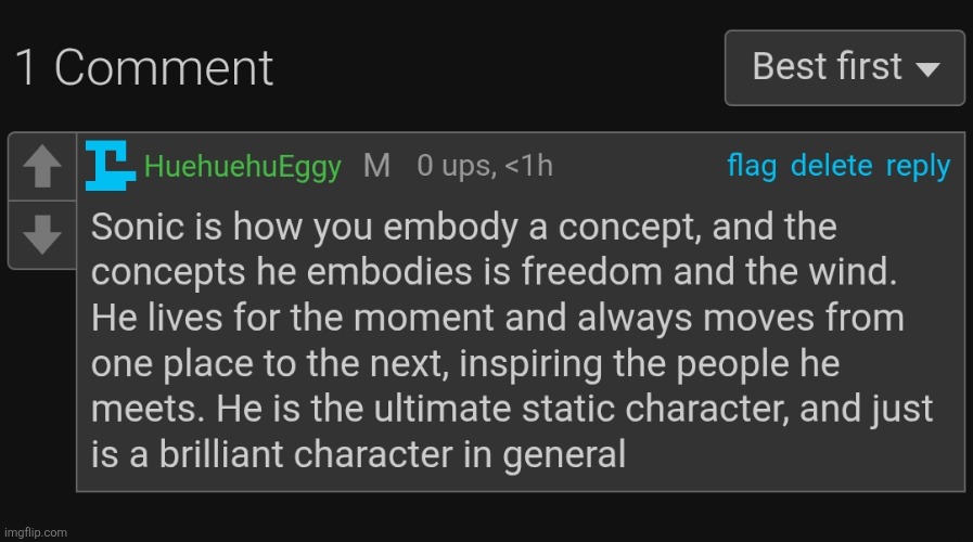Comment from my "Favorite 3 Characters" post, wanted to make sure this was seen | made w/ Imgflip meme maker