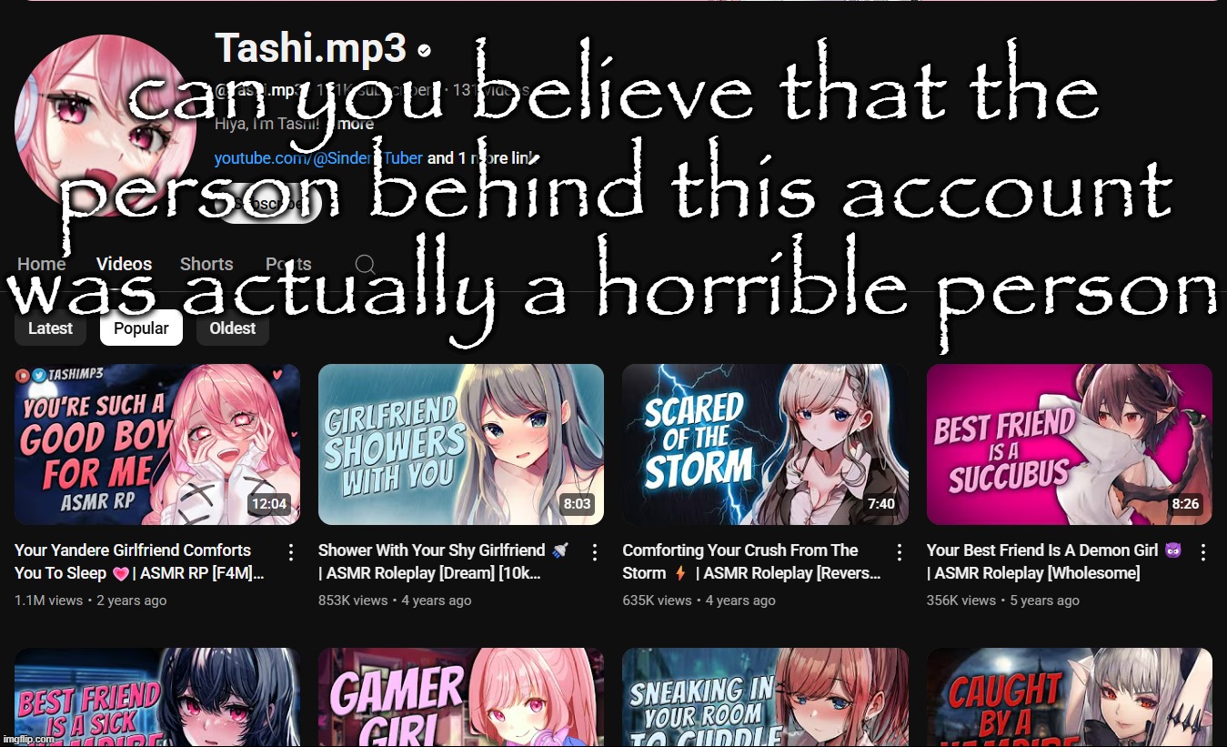 can you believe that the person behind this account was actually a horrible person | made w/ Imgflip meme maker