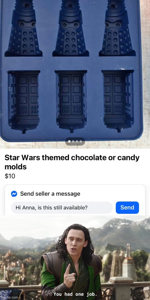 Star WarsL | image tagged in you had one job just the one,tardis,star wars,dr who | made w/ Imgflip meme maker