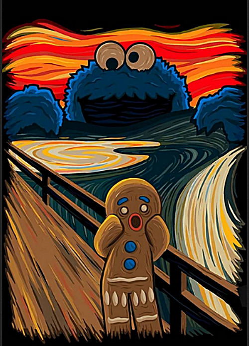 Van Gogh's Sesame Street "Scream" | image tagged in memes,middle school,van gogh | made w/ Imgflip meme maker