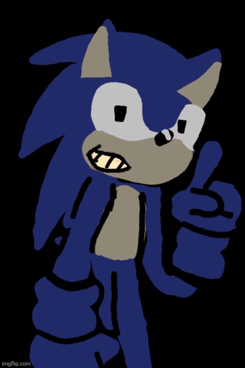 Some art of THE Sonic I made with the draw tool and my fingers | made w/ Imgflip meme maker