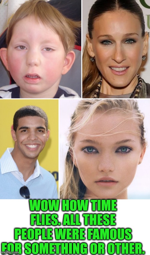 Funny | WOW HOW TIME FLIES. ALL THESE PEOPLE WERE FAMOUS FOR SOMETHING OR OTHER. | image tagged in funny,time,fame,history,entertainment,nobody is born cool | made w/ Imgflip meme maker