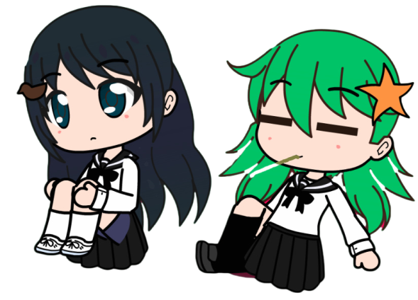 Shijima and Sumida Smoke Scene 01 Blank Meme Template