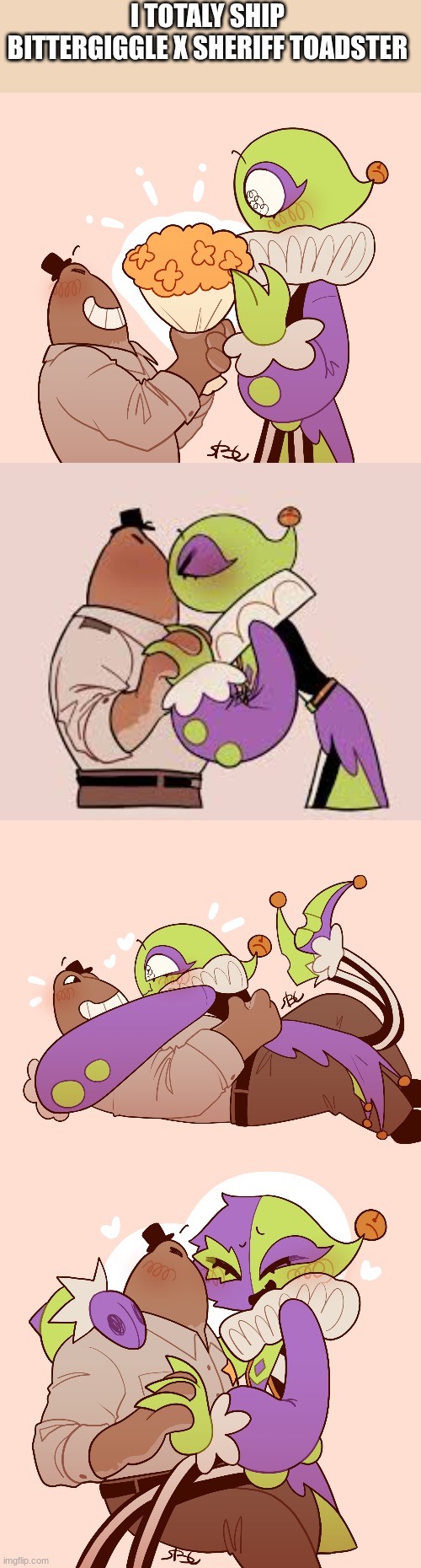 bittergiggle x sheriff toadster | I TOTALY SHIP  BITTERGIGGLE X SHERIFF TOADSTER | image tagged in banban,bittergiggle,toadster | made w/ Imgflip meme maker