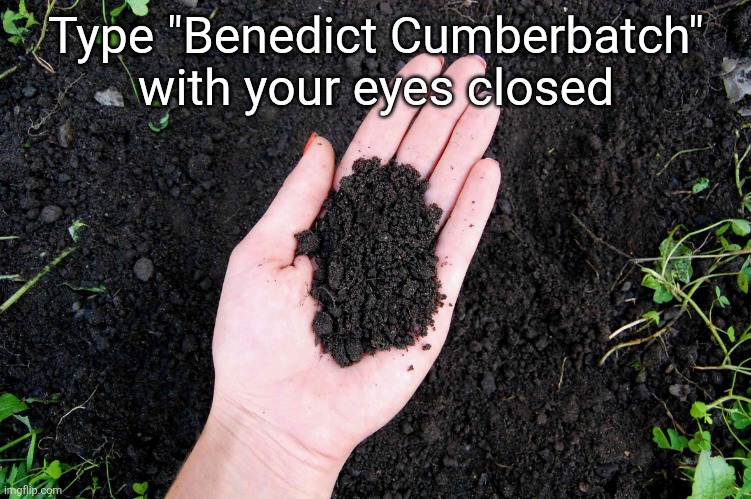 LOAM | Type "Benedict Cumberbatch" with your eyes closed | image tagged in loam | made w/ Imgflip meme maker