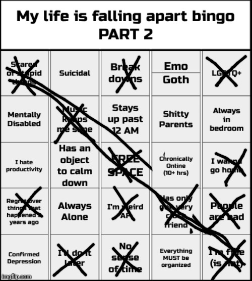 ADOS: Attention deficit-ooh shiny! | image tagged in my life is falling apart bingo part 2 | made w/ Imgflip meme maker