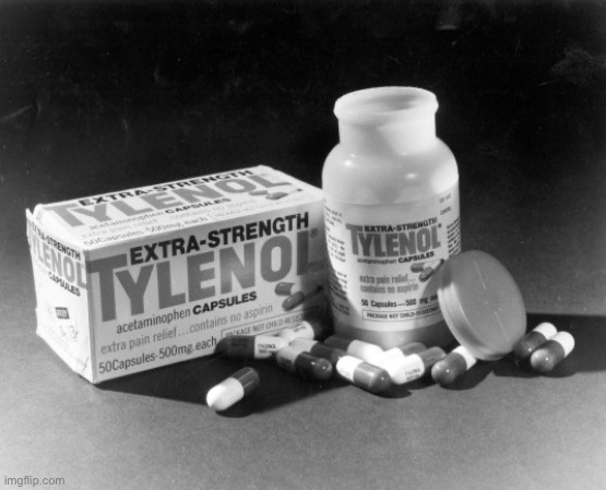 Tylenol monochrome | image tagged in tylenol monochrome | made w/ Imgflip meme maker