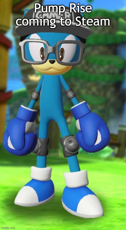 Pump but recreated in the official Sega fan card maker | Pump Rise coming to Steam | image tagged in pump but recreated in the official sega fan card maker | made w/ Imgflip meme maker
