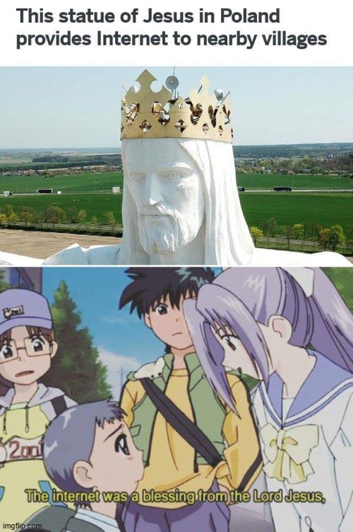 image tagged in ghost stories,jesus,poland,internet,statue | made w/ Imgflip meme maker