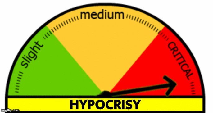 Generic Meter | HYPOCRISY | image tagged in generic meter | made w/ Imgflip meme maker