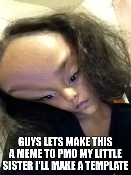 GUYS LETS MAKE THIS A MEME TO PMO MY LITTLE SISTER I'LL MAKE A TEMPLATE | made w/ Imgflip meme maker