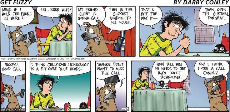 image tagged in comics,get fuzzy,smartphone,cat and dog | made w/ Imgflip meme maker